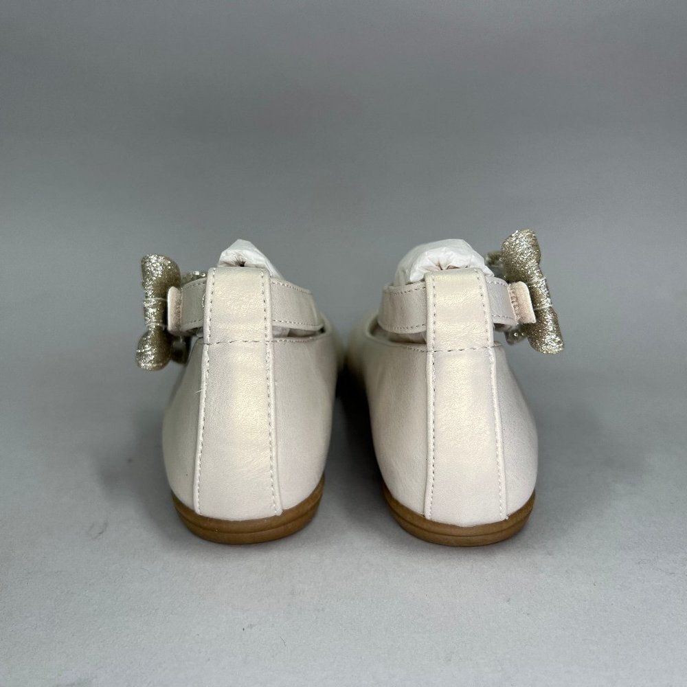 Rachel Shoes Little Girl's Size 13 Pearl Ballet Dance Sparkly Bow Slip On Flats - Picture 5 of 10